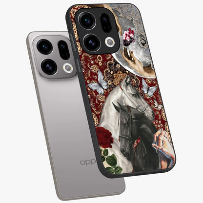 Moonlit Royal Stallion Glass Case displayed in angled mockup highlighting powerful stallion illustration with royal night aesthetic.