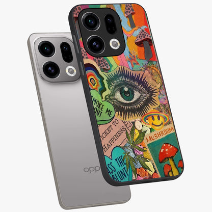 Mystic Eye Wonderland Glass Case displayed in angled mockup highlighting magical eye illustration with dreamy aesthetic.