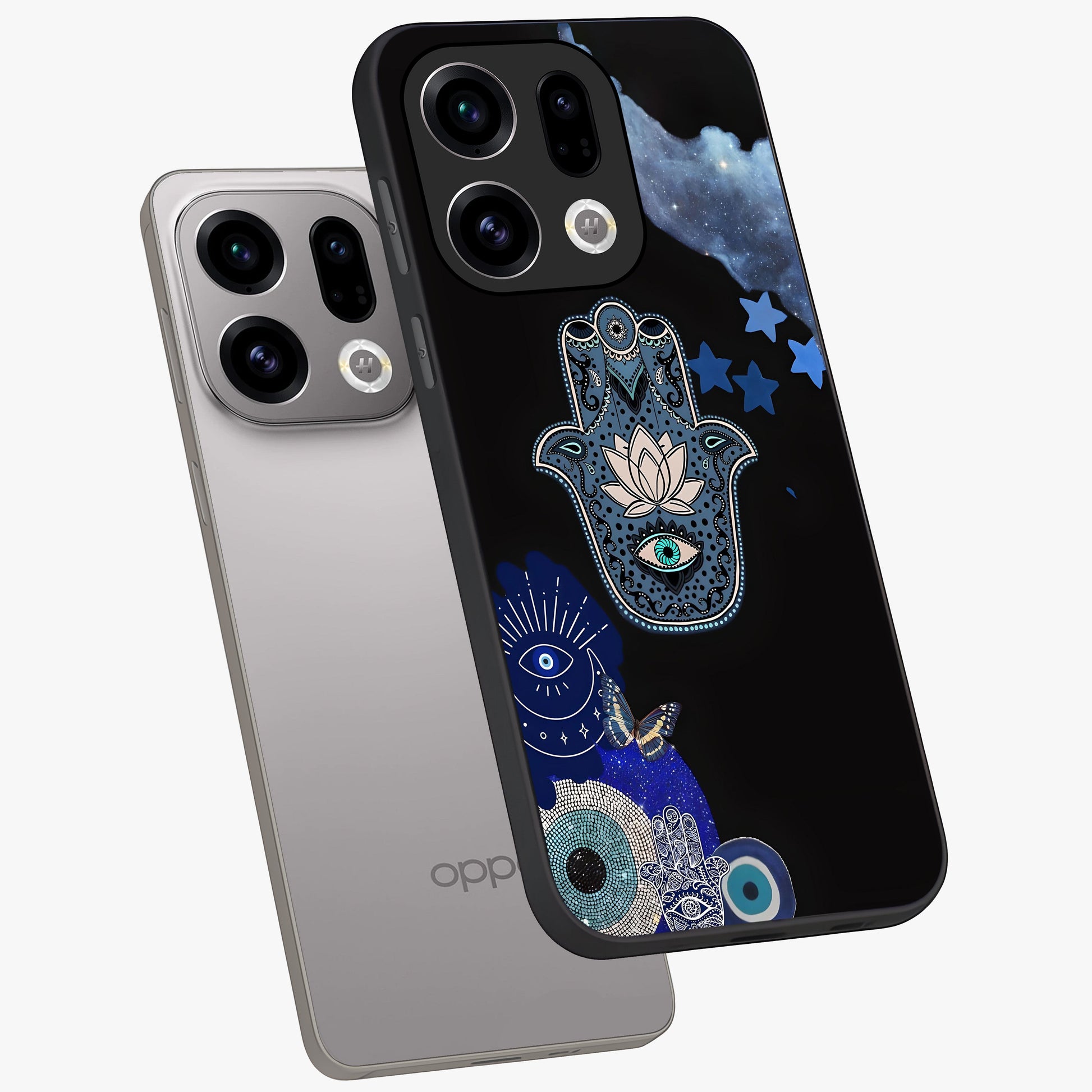 Mystic Hand Aura Glass Case displayed in angled mockup highlighting magical aura design with spiritual aesthetic style.