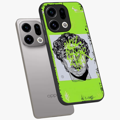 Neo Graffiti Rebellion Glass Case displayed in angled mockup highlighting urban street art design with rebellious aesthetic.