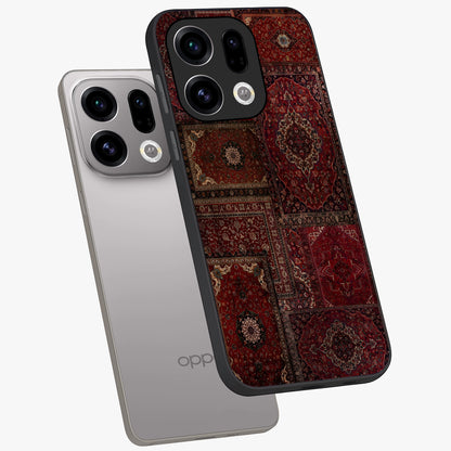 Persian Velvet Tale Glass Case displayed in angled mockup highlighting ornate textile inspired design with royal aesthetic.