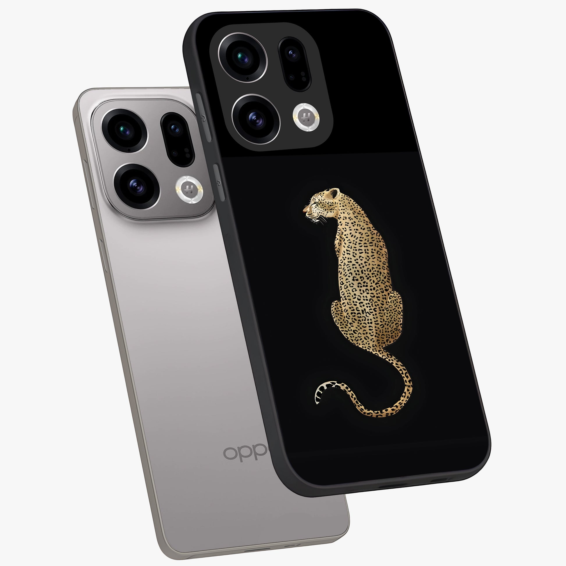 Regal Leopard Glass Case displayed in angled mockup highlighting powerful animal illustration with stylish wild aesthetic.