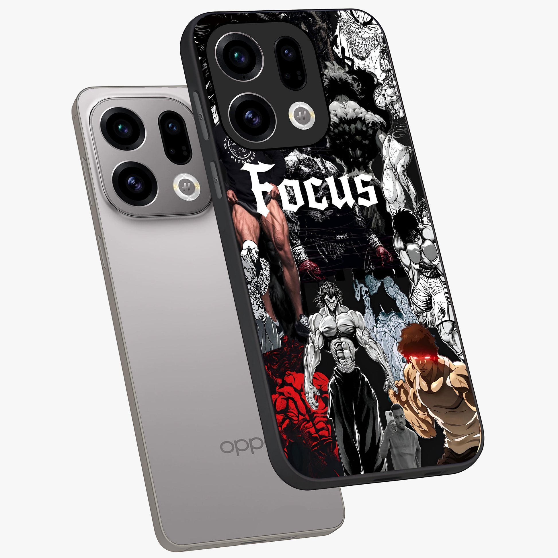 Relentless Power Focus Glass Case displayed in angled mockup highlighting bold statement design with modern aesthetic style.