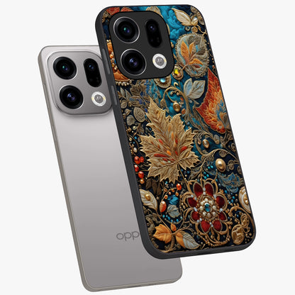 Royal Jewel Garden Glass Case displayed in angled mockup highlighting vibrant jewel inspired floral design with elegant aesthetic.