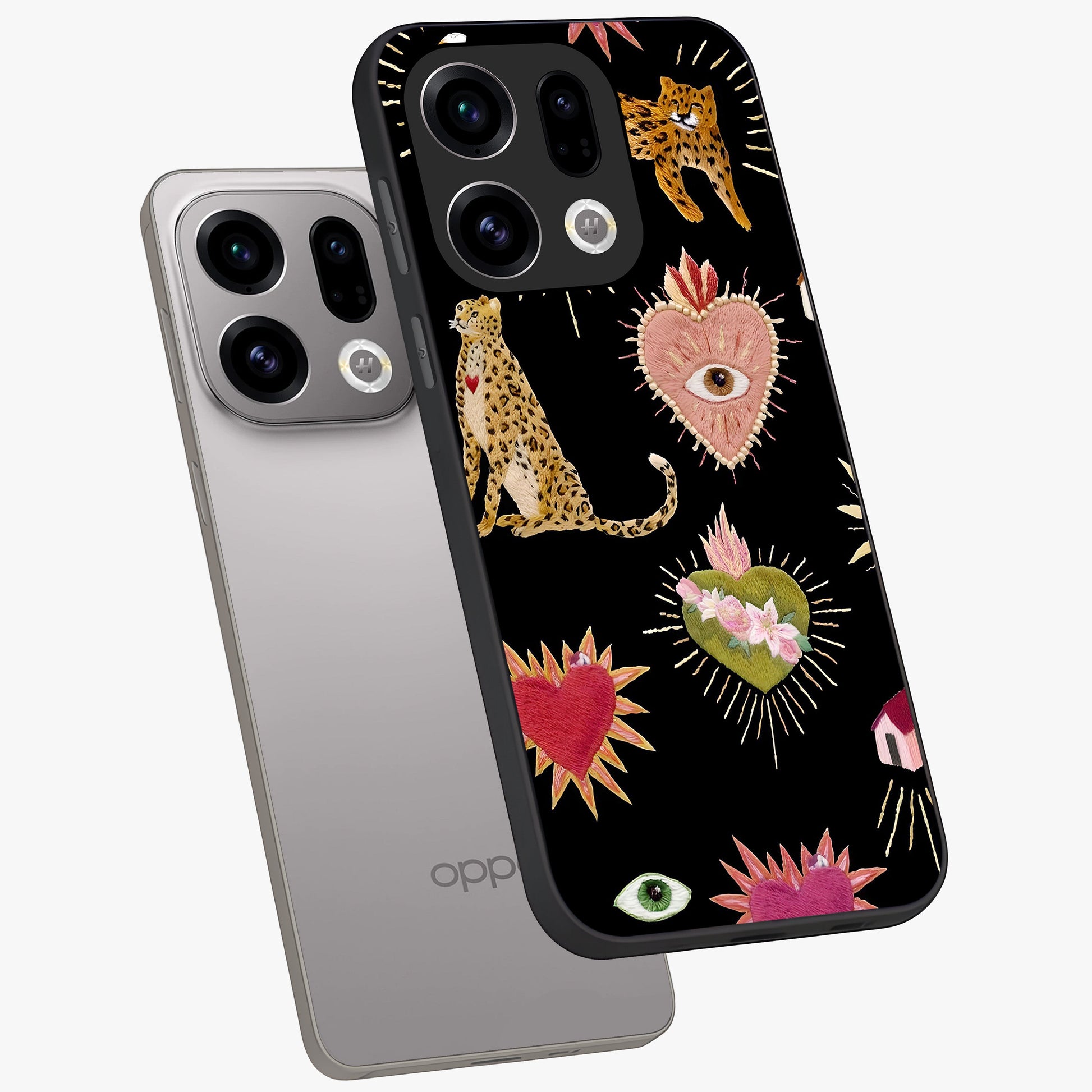 Sacred Jungle Heart Glass Case displayed in angled mockup highlighting lush tropical design with natural aesthetic style.