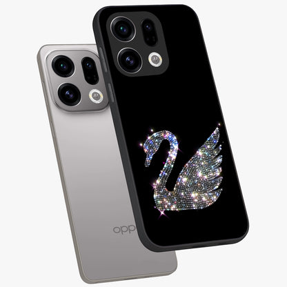 Starlit Swan Grace Glass Case displayed in angled mockup highlighting elegant swan illustration with dreamy celestial aesthetic.