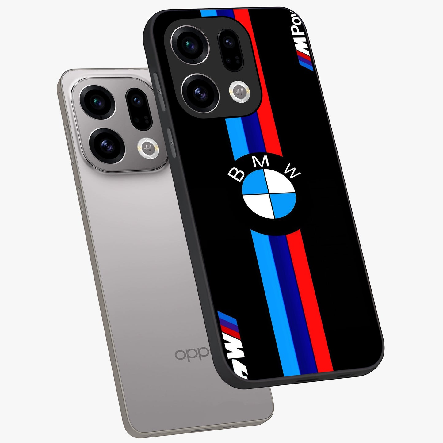 Turbo BMW Beast Glass Case displayed in angled mockup highlighting sleek racing car design with bold automotive aesthetic.