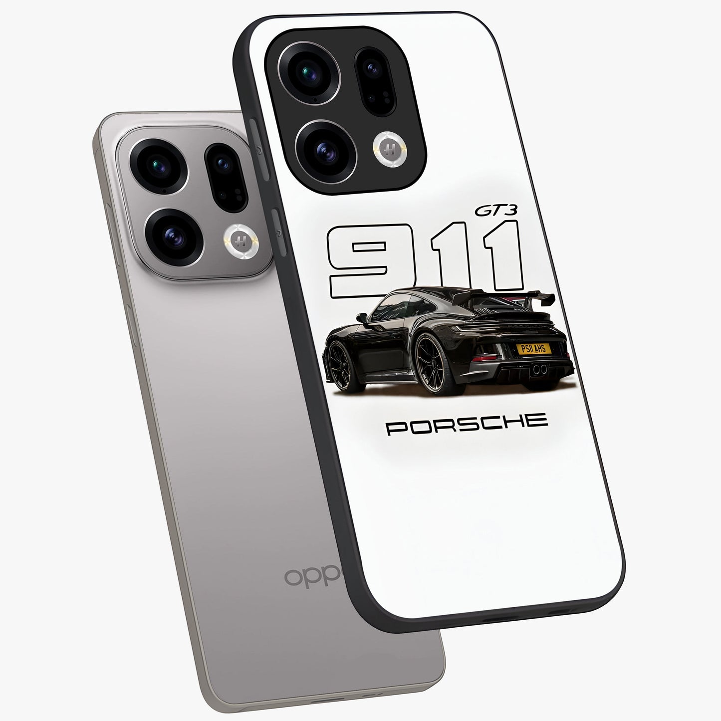 Turbo Legacy Icon Glass Case displayed in angled mockup highlighting dynamic automotive design with performance aesthetic.