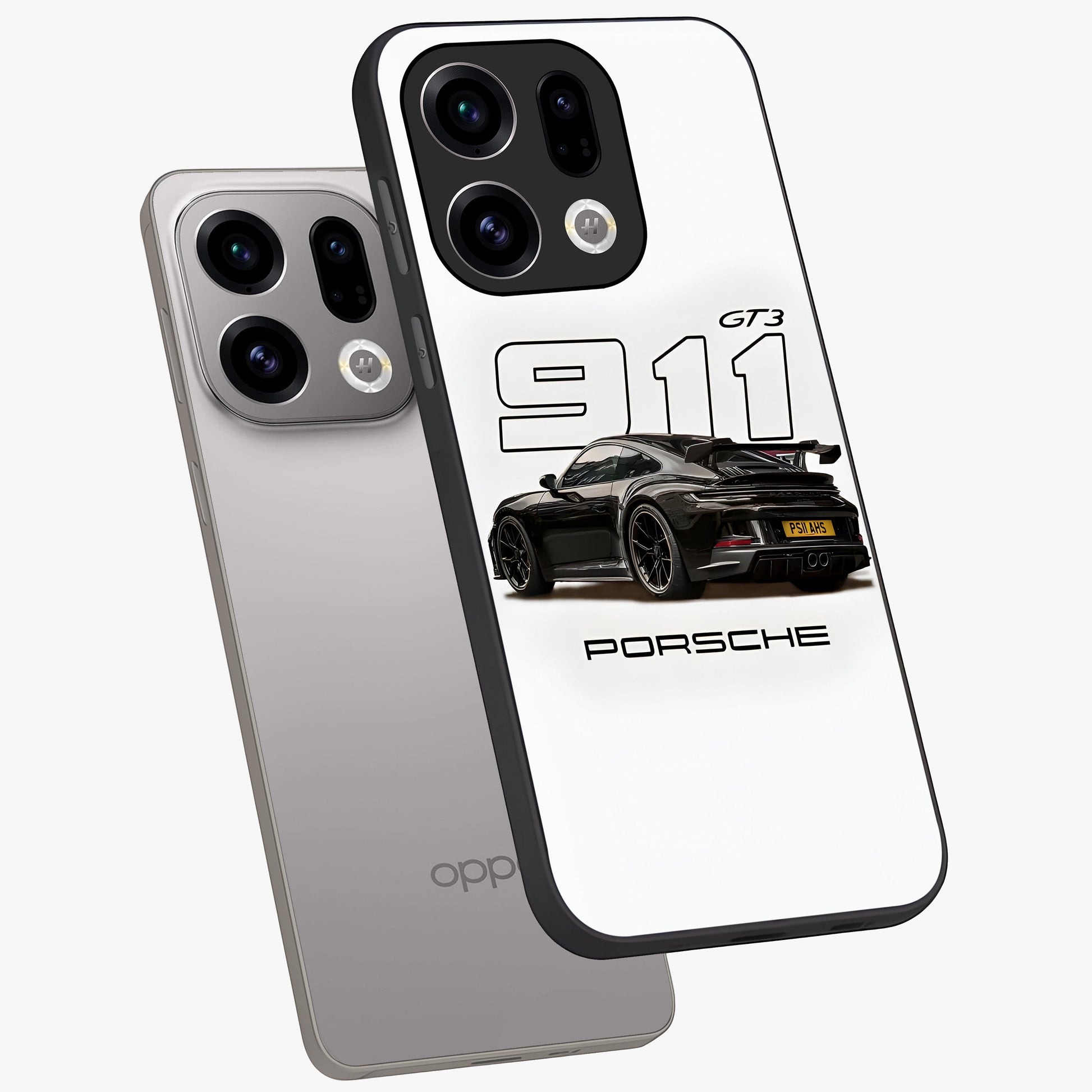 Turbo Legacy Icon Glass Case displayed in angled mockup highlighting dynamic automotive design with performance aesthetic.