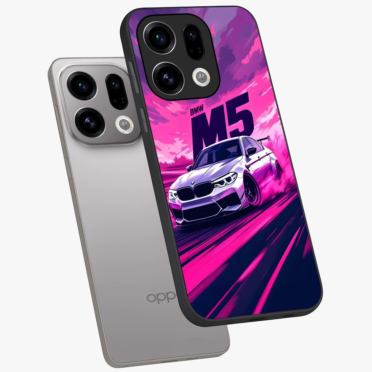 Velocity Drift Pulse Glass Case displayed in angled mockup highlighting dynamic drift design with sporty automotive aesthetic.