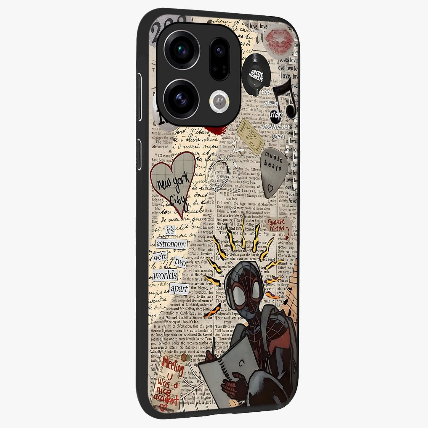 City Dream Sketch Glass Case upright view showcasing urban skyline artwork with stylish hand drawn design.
