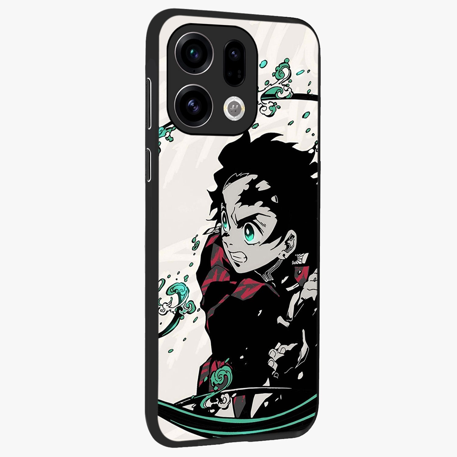 Demon Slayer Glass Case upright view showcasing powerful anime artwork with intense warrior theme.