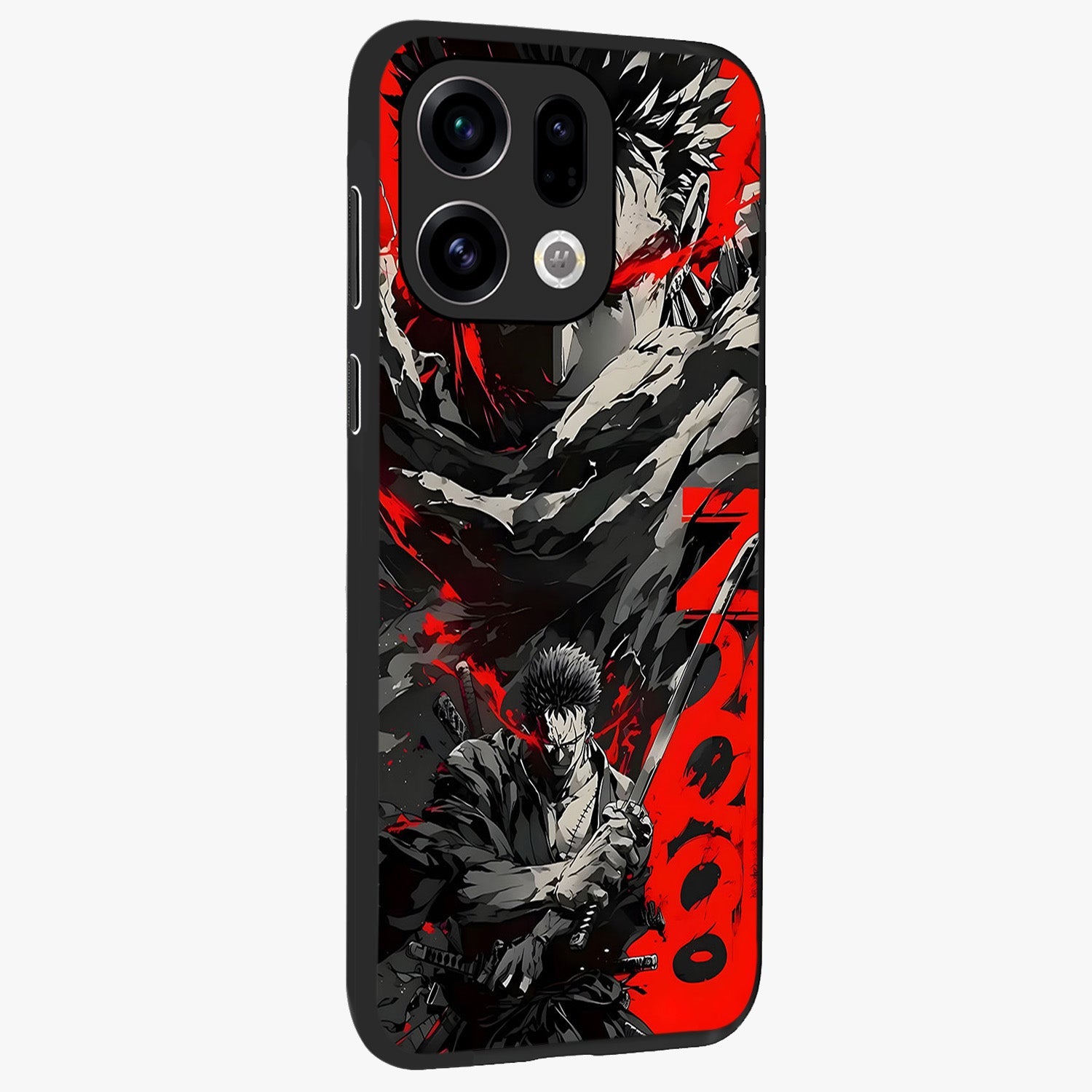 Demon Sword Resolve Glass Case upright view showcasing dramatic warrior artwork with intense battle theme.