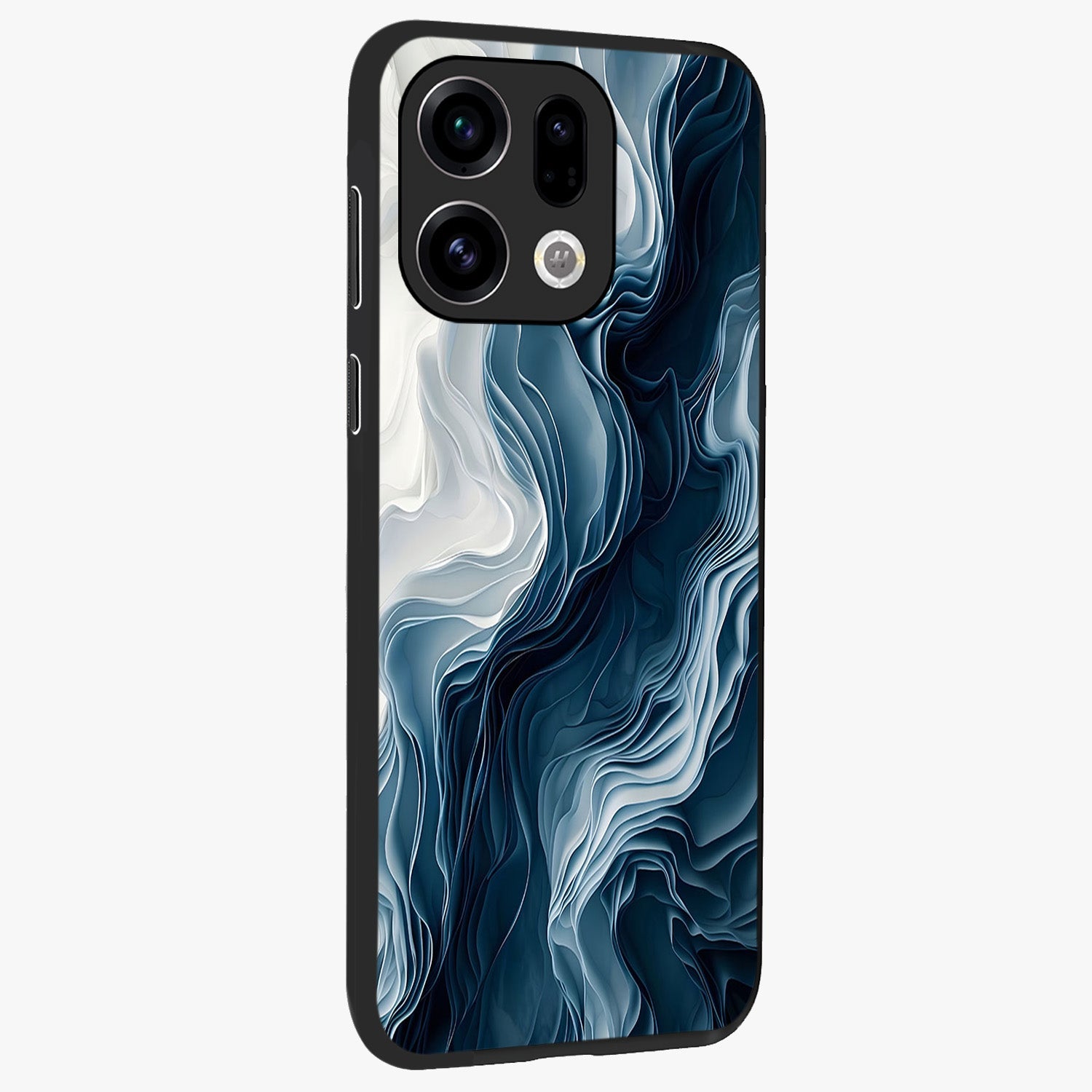 Ethereal Paper Marble Glass Case upright view showcasing smooth marble artwork with refined minimalist theme.