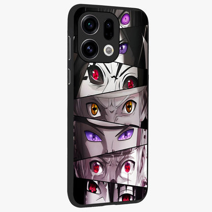 Eyes of Destiny Glass Case upright view showcasing symbolic eye artwork with dramatic artistic theme.
