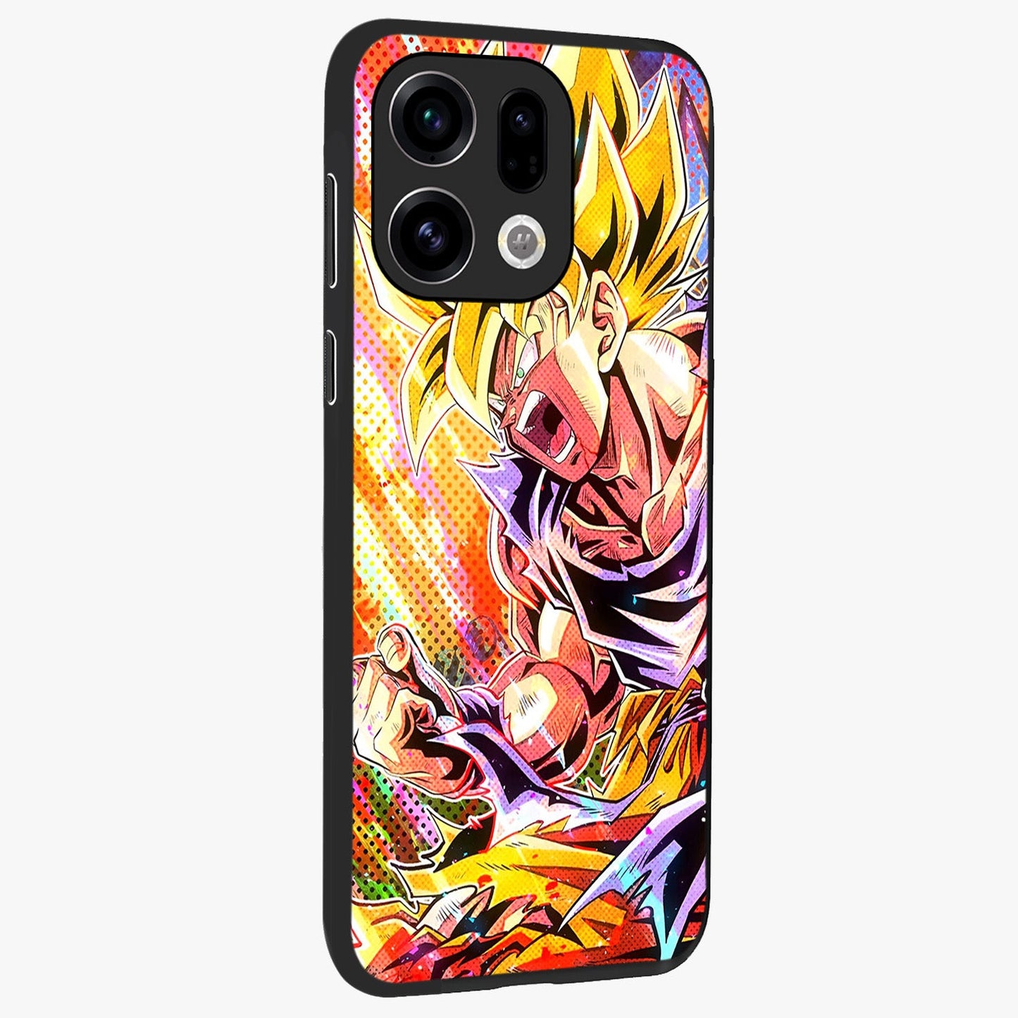 Firing Goku Glass Case upright view showcasing energetic anime artwork with bold warrior theme.