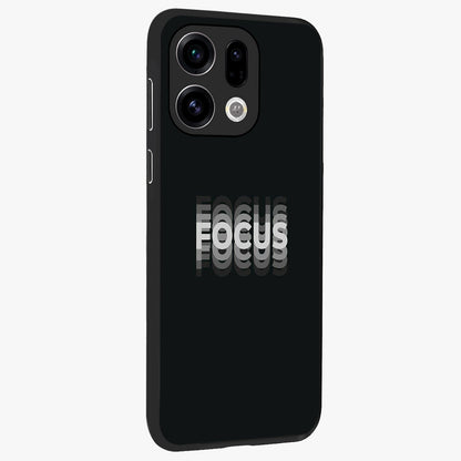 Focus Mode On Glass Case upright view showcasing strong typography statement with sleek motivational theme.