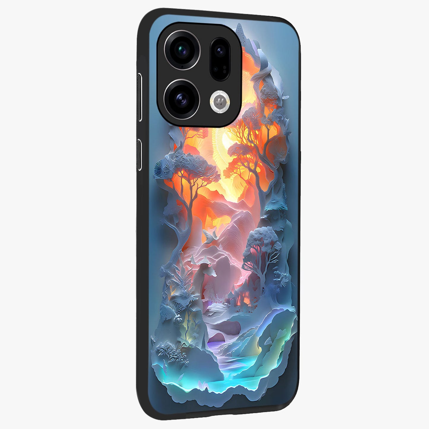 Glow Forest Portal Glass Case upright view showcasing enchanted forest portal artwork with fantasy nature theme.