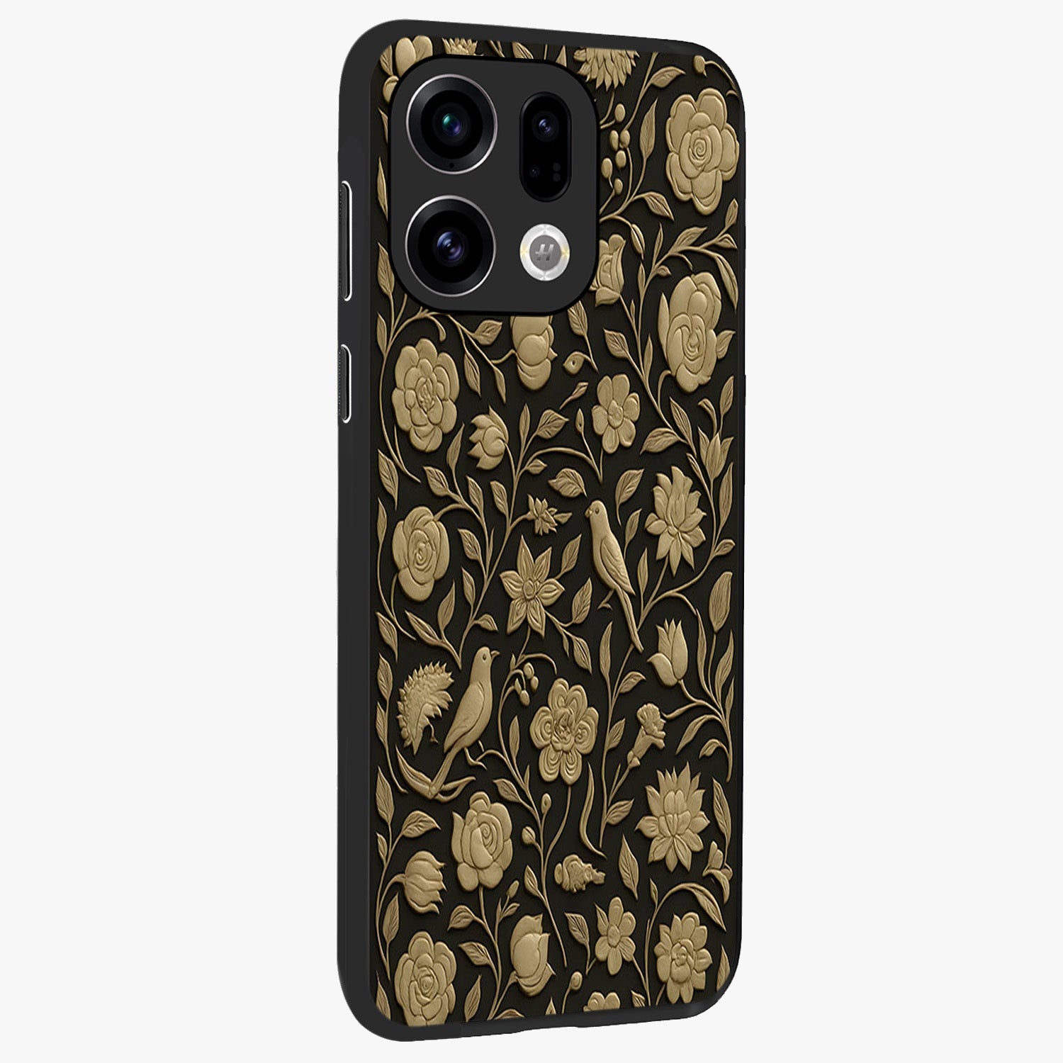Golden Evil Eye Mandala Glass Case upright view showcasing decorative evil eye mandala artwork with spiritual aesthetic style.
