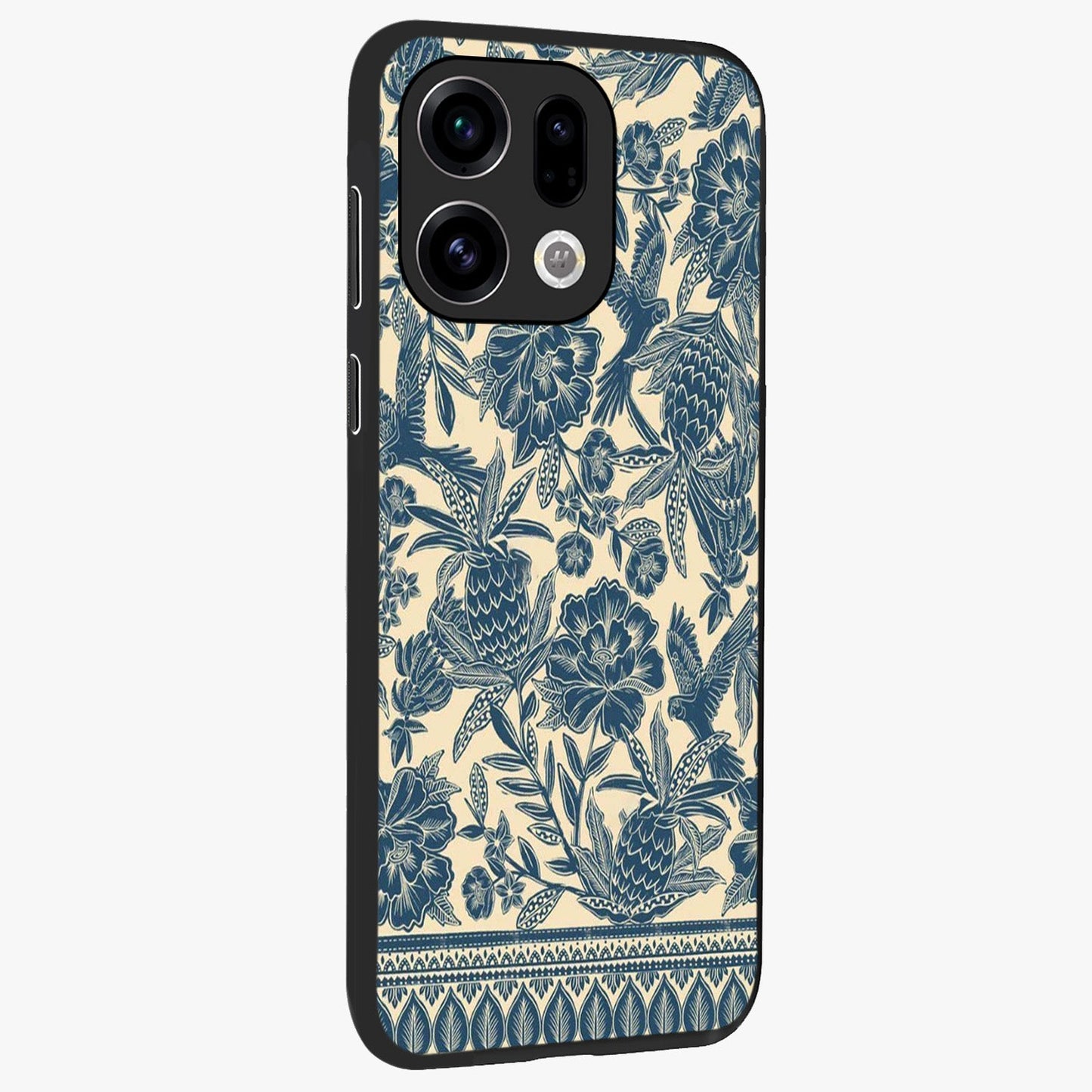 Heirloom Wild Bloom Glass Case upright view showcasing delicate wildflower artwork with timeless floral theme.