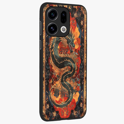 Inferno Dragon Soul Glass Case upright view showcasing intense dragon artwork with fantasy fire theme.