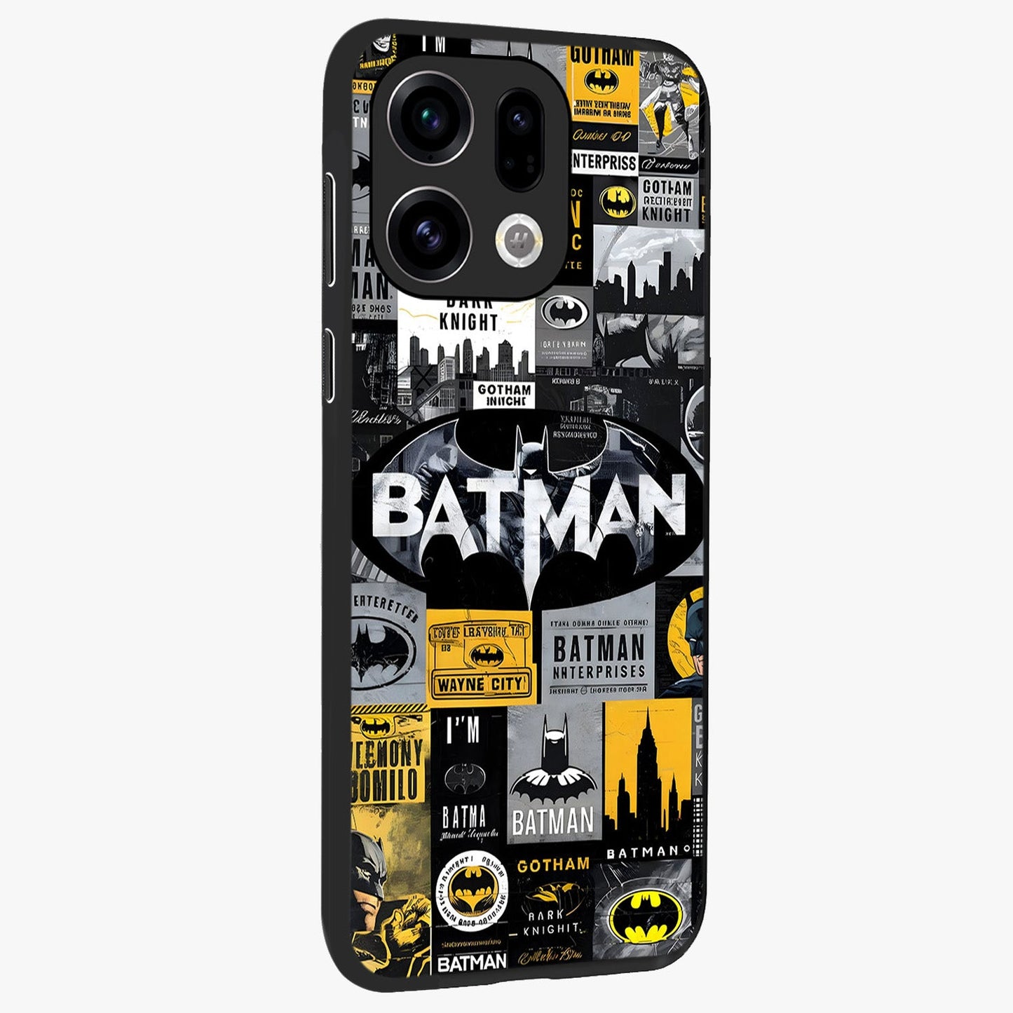Knight Gotham Rise Glass Case upright view showcasing bold vigilante themed artwork with gothic city vibe.