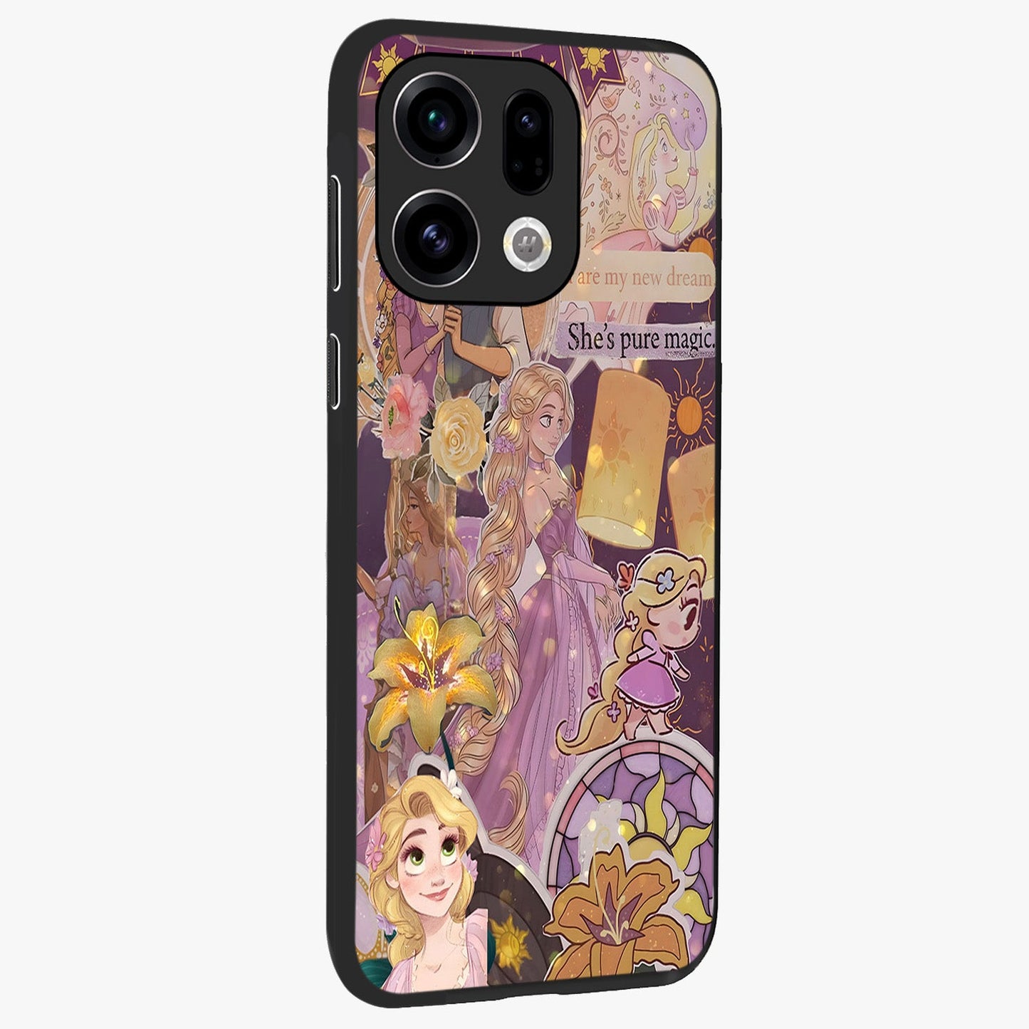 Magical Tangled Dream Glass Case upright view showcasing enchanting artistic artwork with dreamy fantasy theme.