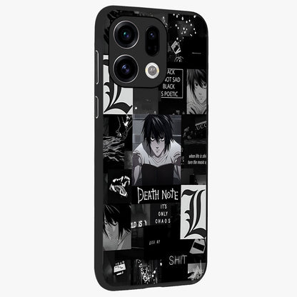 Midnight Chaos Mind Glass Case upright view showcasing expressive abstract artwork with bold dark theme.