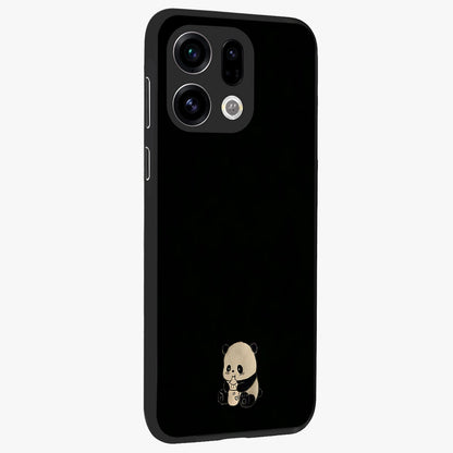 Midnight Panda Love Glass Case upright view showcasing charming panda artwork with playful romantic theme.