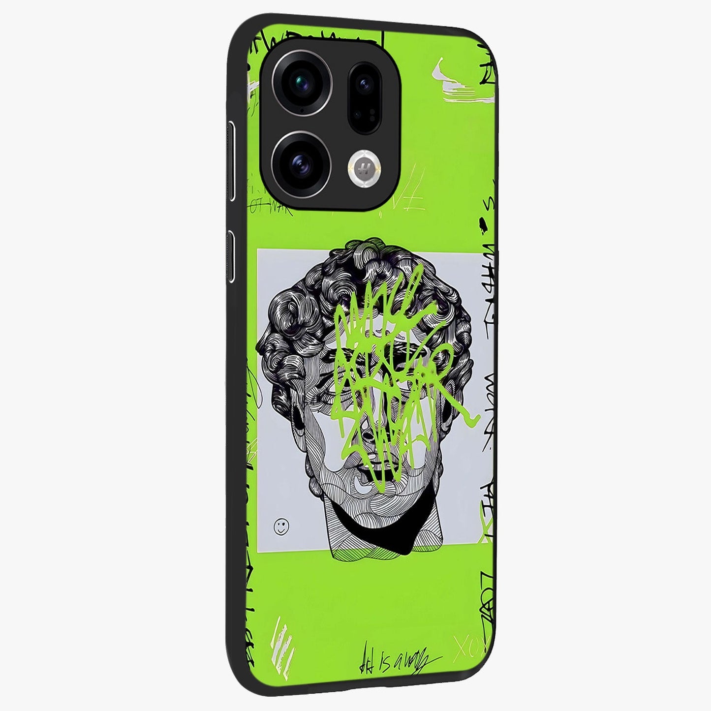 Neo Graffiti Rebellion Glass Case upright view showcasing colorful graffiti artwork with bold modern street style.