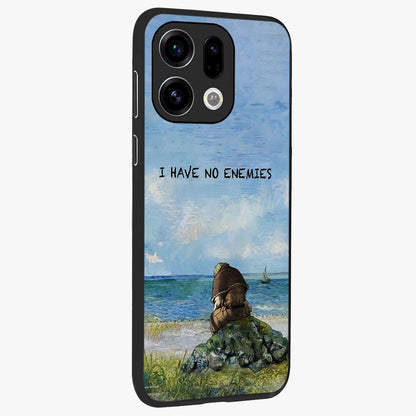 Peace Beyond War Glass Case upright view showcasing powerful peace symbol artwork with inspirational theme.