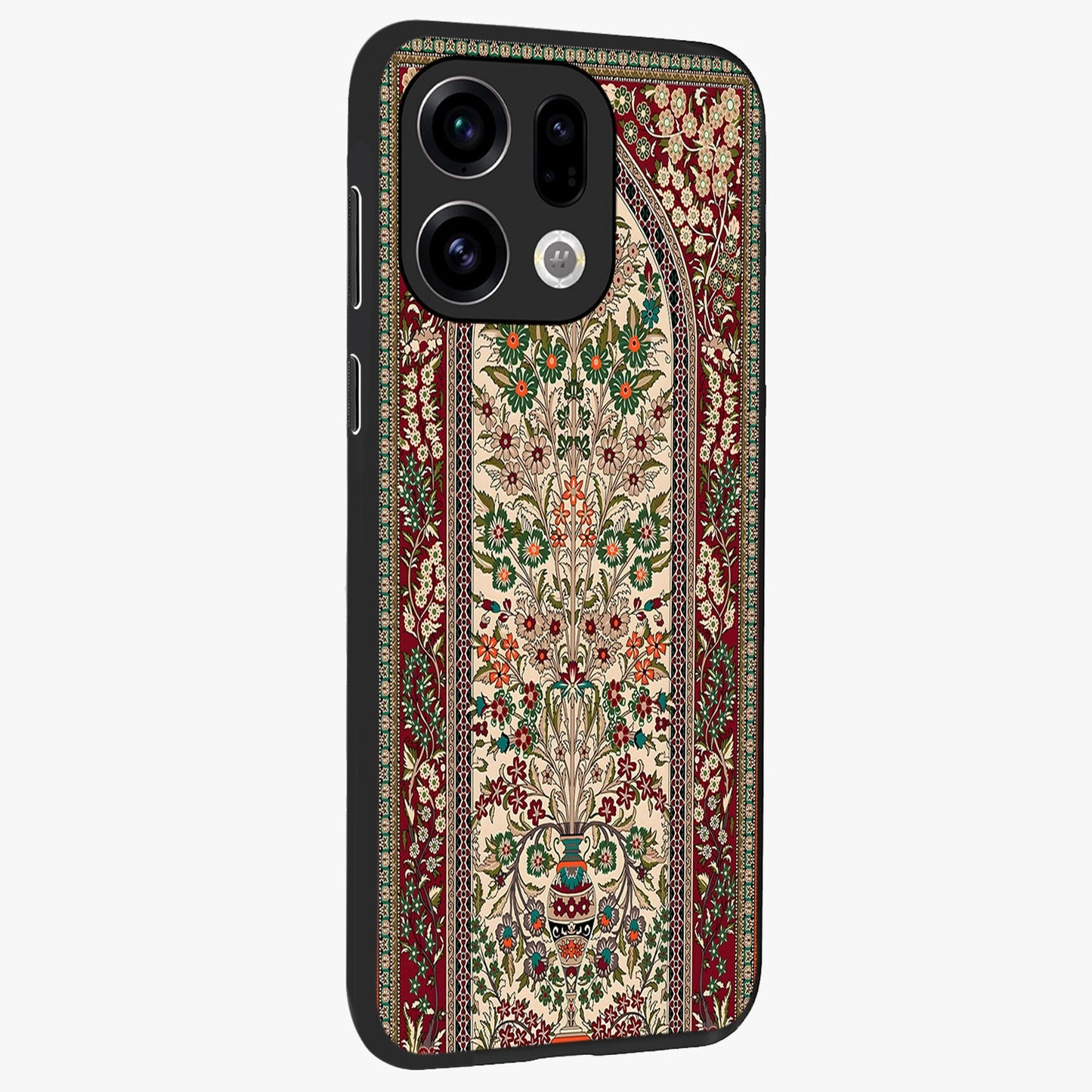 Persian Inspired Glass Case upright view showcasing decorative Persian artwork with rich heritage theme.