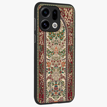 Persian Inspired Glass Case upright view showcasing decorative Persian artwork with rich heritage theme.