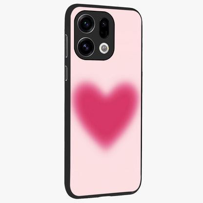 Pink Aura Heart Glass Case upright view showcasing romantic heart artwork with soft pastel theme.