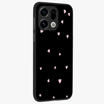 Pink Love Drops Glass Case upright view showcasing charming heart drop artwork with romantic playful theme.