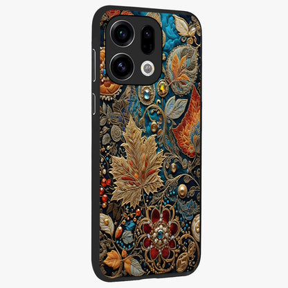 Royal Jewel Garden Glass Case upright view showcasing rich floral artwork with luxurious garden theme.
