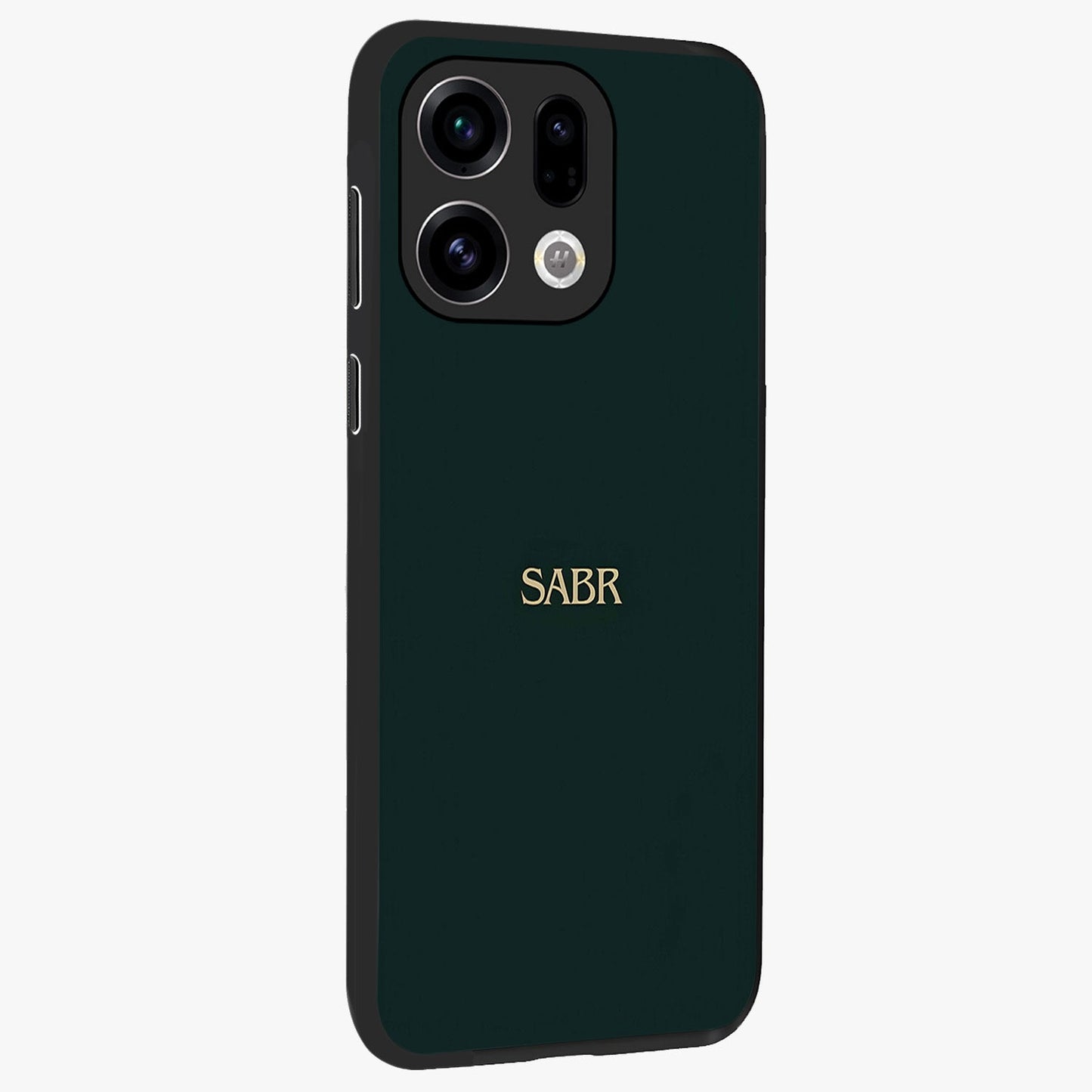 Sabr Minimal Patience Glass Case upright view showcasing calm minimalist artwork with motivational patience theme.
