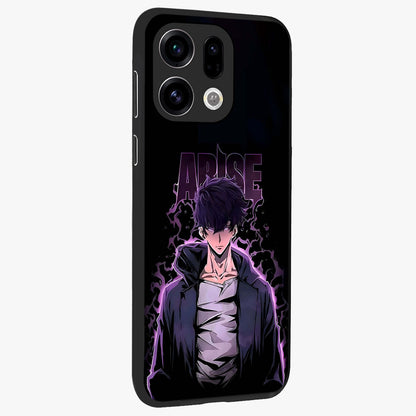 Shadow Monarch Awakening Glass Case upright view showcasing bold monarch artwork with mystical awakening theme.