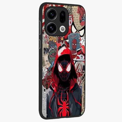Spider Collage Street Glass Case upright view showcasing bold superhero artwork with urban street theme.