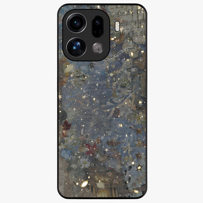 Aesthetic Astrolophia Glass Case showing flat back view with dreamy aesthetic design and glossy glass finish.
