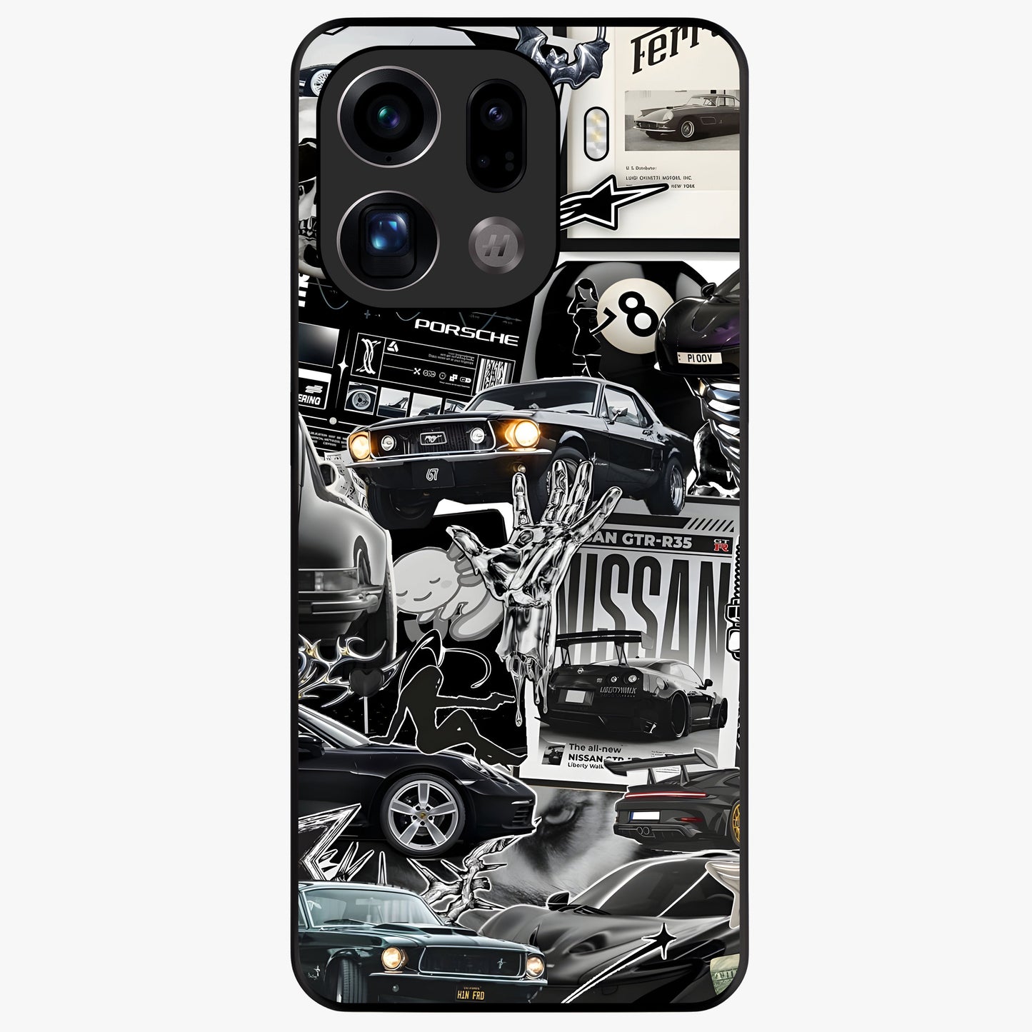 Aesthetic Dark Love Glass Case showing flat back view with dark romantic artwork and glossy glass finish.