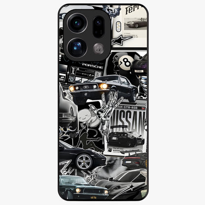 Aesthetic Dark Love Glass Case showing flat back view with dark romantic artwork and glossy glass finish.