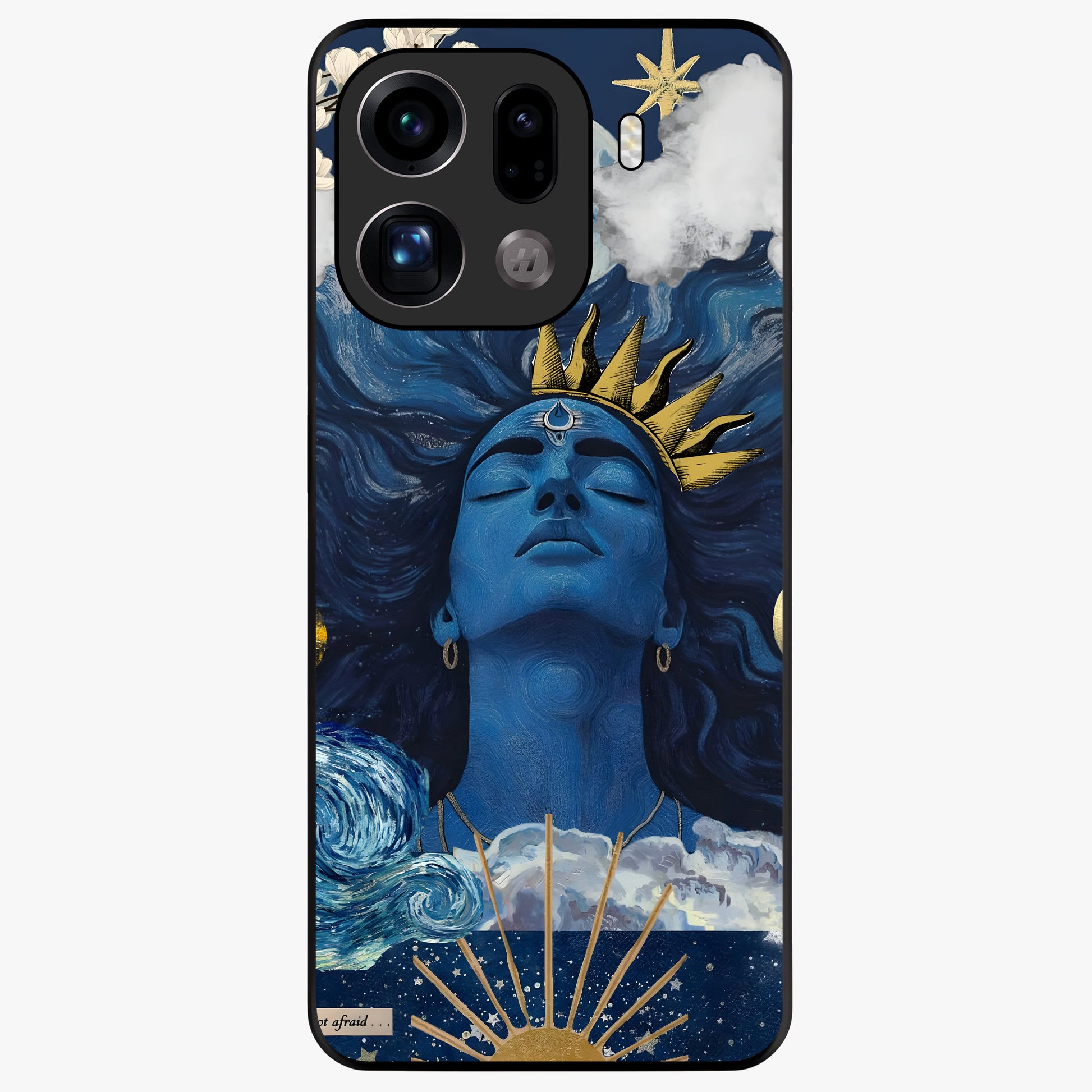 Aesthetic Lord Shiva Glass Case showing flat back view with divine Shiva artwork and glossy glass finish.