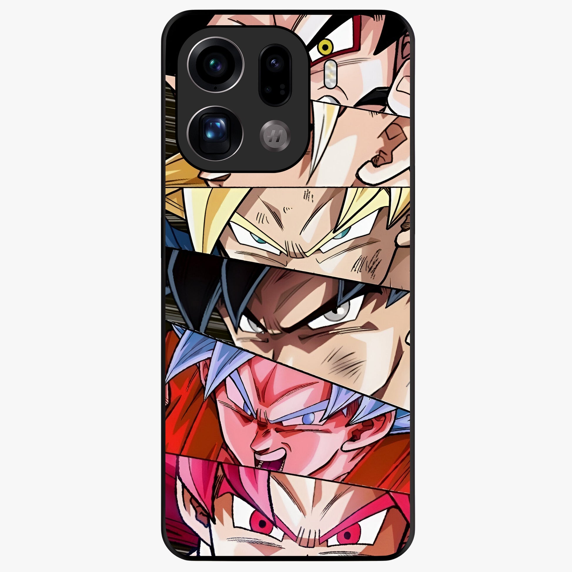 Anime Character Glass Case showing flat back view with vibrant anime artwork and glossy glass finish.