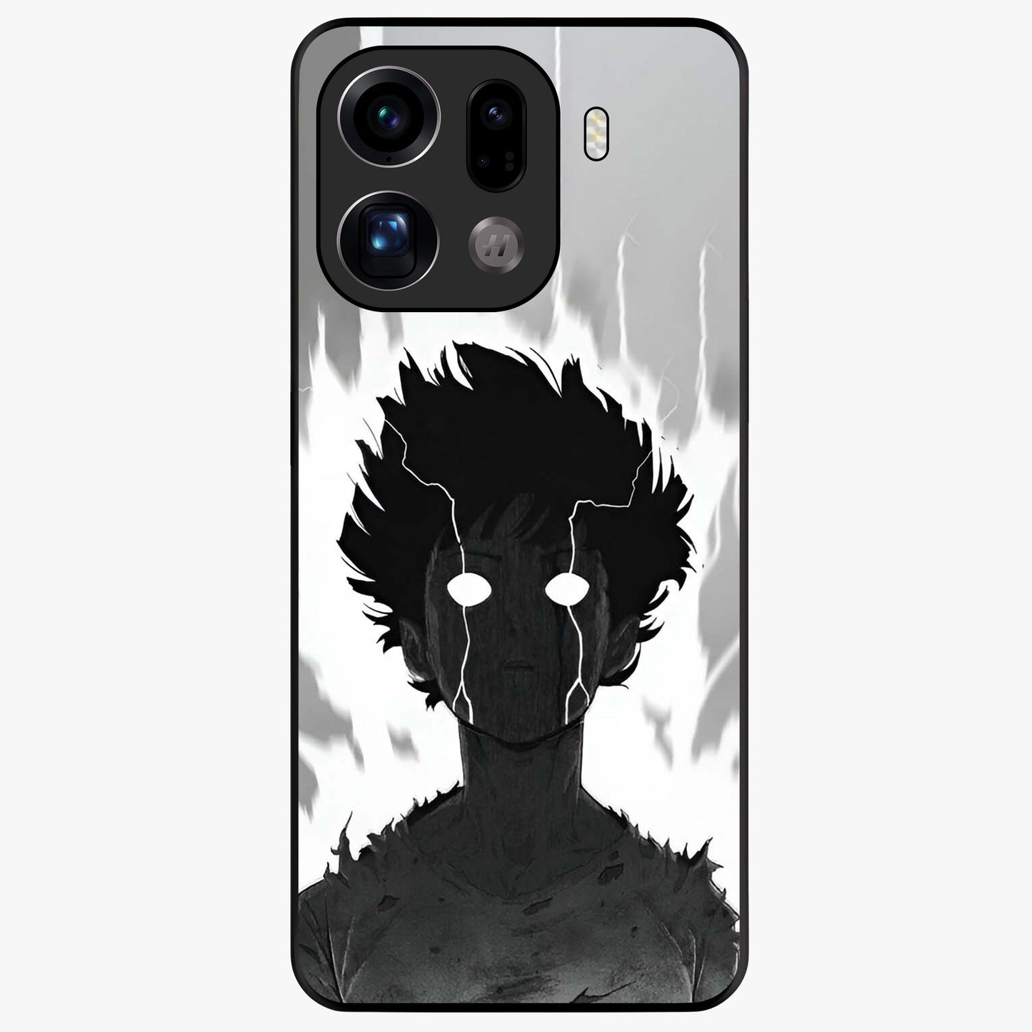 Awakened Inner Rage Glass Case showing flat back view with intense artistic artwork and glossy glass finish.