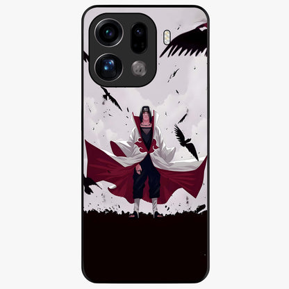 Crimson Crow Ascension Glass Case showing flat back view with mystical crow artwork and glossy glass finish.