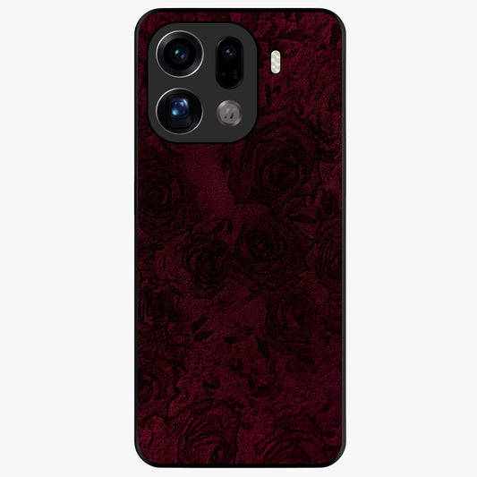 Crimson Fade Flow Glass Case showing flat back view with flowing crimson gradient artwork and glossy glass finish.