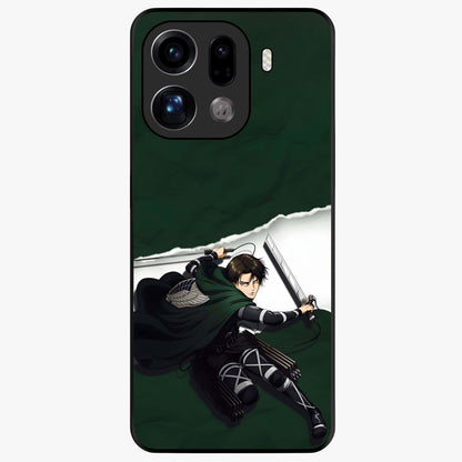 Emerald War Vanguard Glass Case showing flat back view with powerful warrior themed artwork and glossy glass finish.