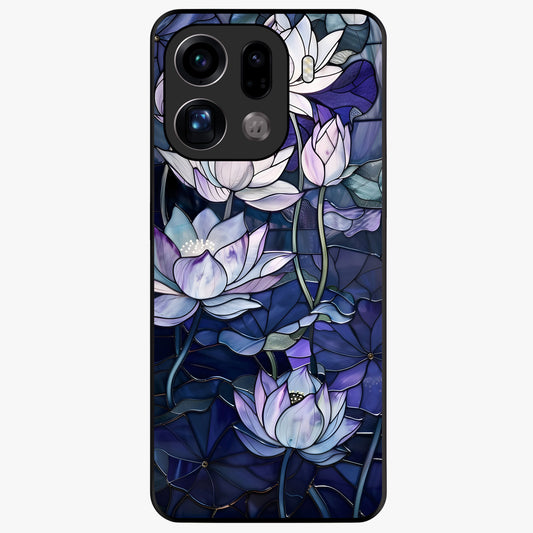 Gloss Petal Rush Glass Case showing flat back view with glossy flower petal artwork and smooth glass finish.