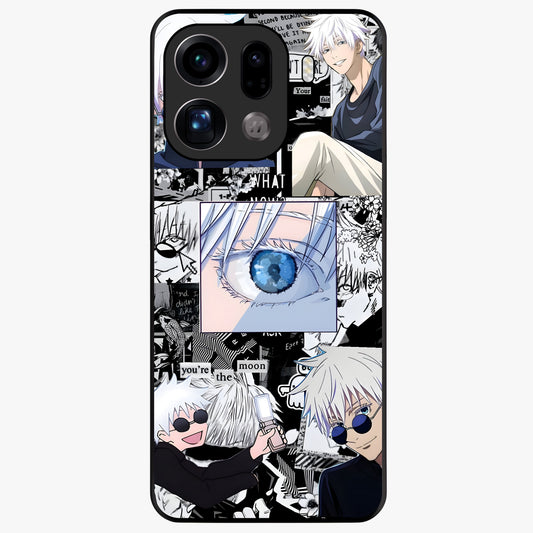 Infinity Sorcerer Chaos Glass Case showing flat back view with mystical sorcerer themed artwork and glossy glass finish.